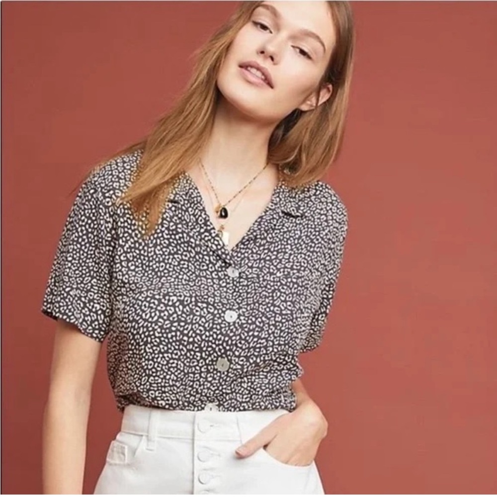 Beachgold for Anthropologie Leopard Blouse